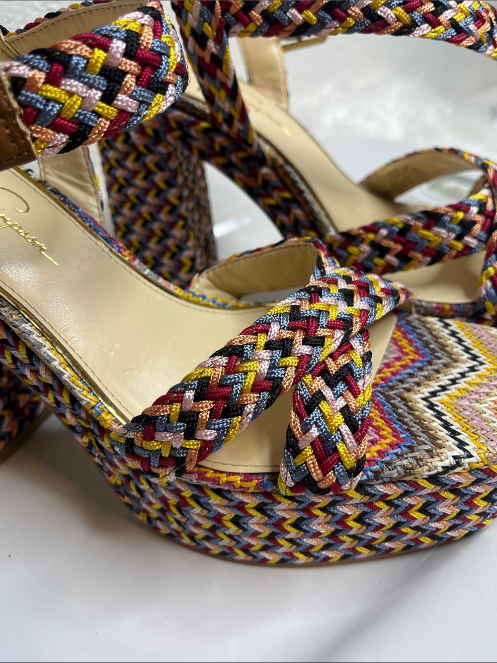 Jessica Simpson Multicolor Braided Platform Sandals - Picture 2 of 9